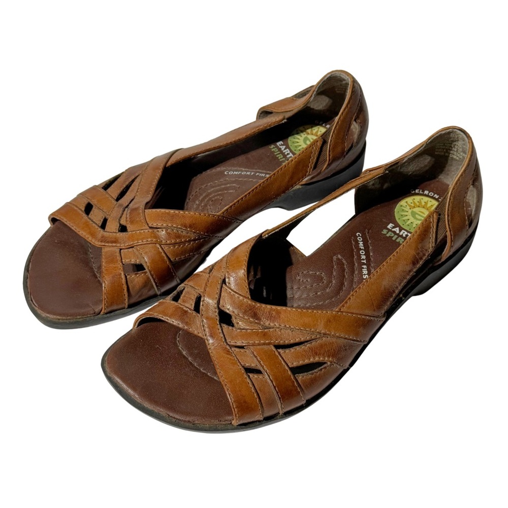 Earth Origins Women's Brown Leather Comfort Sandals Item #2163
